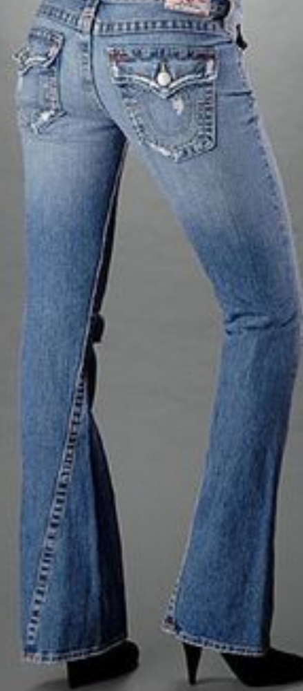 True Religion boho hippie flare low rise bottom Jean's sz 30